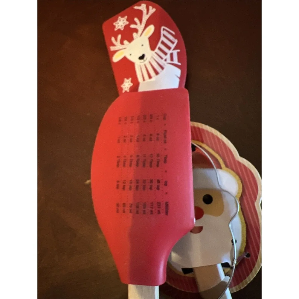 Spatula Christmas Reindeer & Santa Shaped Cookie Cutter Set of 2 Kitchen Holiday